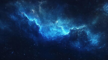 Wall Mural - majestic blue nebula and starry sky aweinspiring cosmic wonder digital art background
