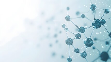 Poster - Abstract 3D Rendering of a Molecular Structure with Interconnected Spheres and Lines
