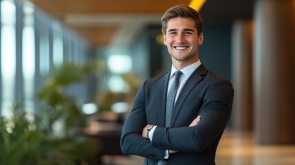 Poster - A professional's portrait with a sophisticated, personalized touch, incorporating elements that represent their career achievements and personal brand.
