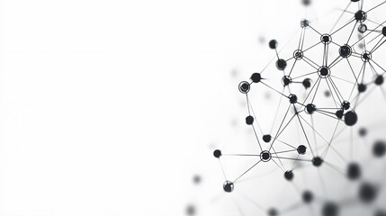 Poster - Abstract Black and White Interconnected Network of Spheres