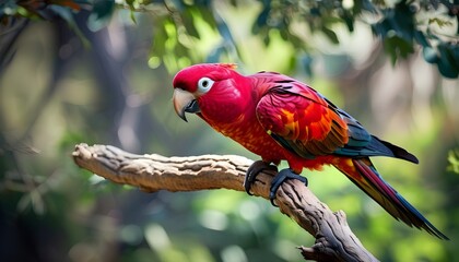 Wall Mural - Crimson Rosellas Amidst Vibrant Australian Summer Landscape