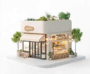 Sticker - A charming bakery with a cozy outdoor seating area and lush greenery.