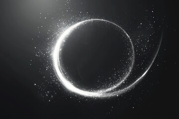 Wall Mural - enigmatic cosmic ring with glittering particles in dark space