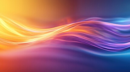 Poster - Vibrant wavy patterns in a blend of warm and cool colors, creating a dynamic and modern abstract background.