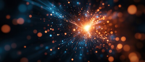 Poster - Vibrant explosion of light and color, showcasing dynamic energy and captivating visual effects, perfect for digital art or technology themes.