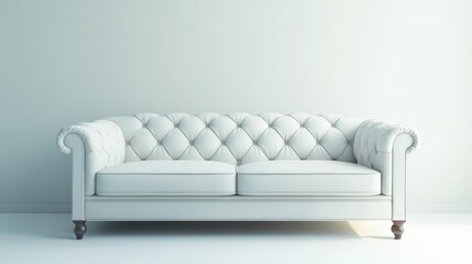 A stylish modern sofa stands out against a plain white backdrop.