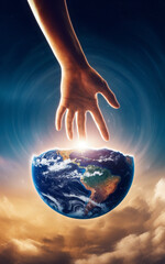 Wall Mural - God creating the universe according to the book of Genesis from the bible. The Book of Genesis. God swept over the face of the waters. Then God said, 