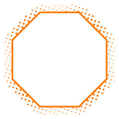 Wall Mural - orange line octagon frame and dot