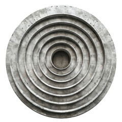 Poster - Round concrete structure forming many concentric circles, resembling a labyrinth or a target