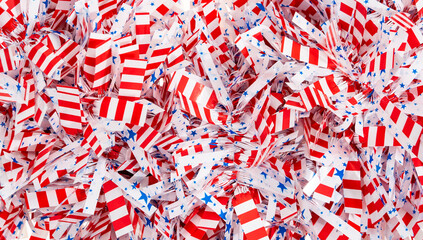 blue and red decorations stars isolated on white for Independence Day or celebrate July 4th.