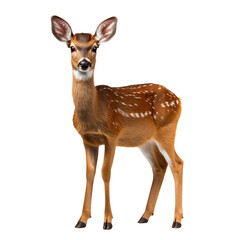 Wall Mural - female roe deer isolated on transparent background
