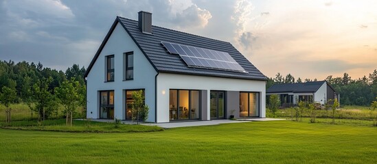 Modern House with Solar Panels