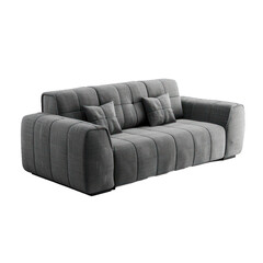 Poster - Modern sofa with soft pillows isolated on a white background