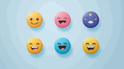 Poster - Collection of WhatsApp New Updated Emojis - Editable Vector Icons Without Effects or Mesh for Messaging, Communication, and Social Media