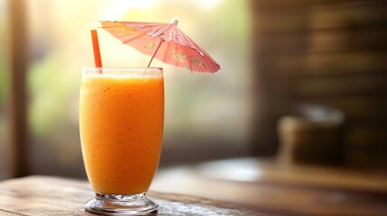 Canvas Print - Refreshing Orange Juice with a Tiny Umbrella