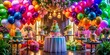 © Danicha - Elegant Luxury Birthday Celebration with Festive Decor, Cake, Balloons, and Glamorous Ambiance