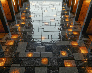 stone black and gold shiny luxury floors