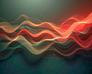 Wall Mural - black yellow red and green wave elements abstract background