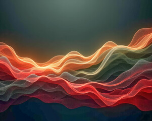Wall Mural - black yellow red and green wave elements abstract background