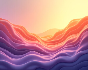 Wall Mural - purple yellow wave elements abstract background