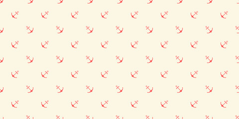 Nautical seamless pattern with ship anchors. Vector illustration