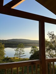 cottage view over a river