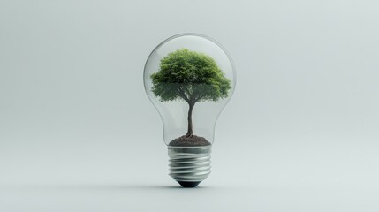 Poster - Tree Growing Inside a Light Bulb