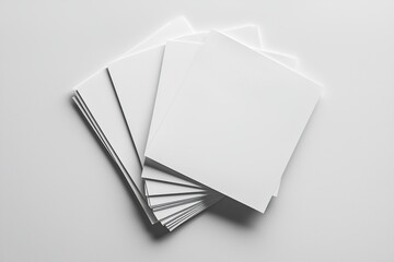 Blank A4 Stacked Paper Mockup isolated created with Generative AI