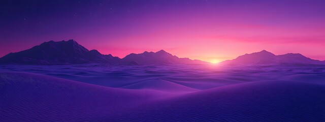 Purple dunes at night, a purple and blue gradient sky