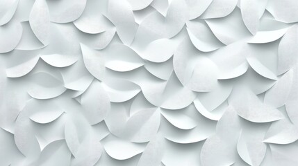 White geometric leaf patterned 3D tiles texture ideal for background banners or panoramic designs