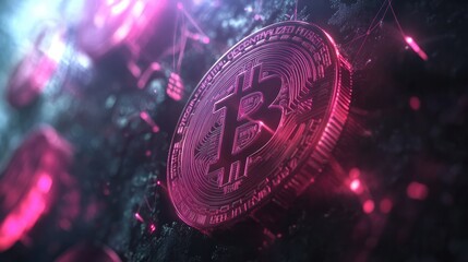 Poster - Bitcoin Network and Global Connection Concept