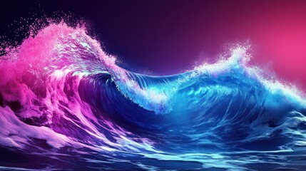 Poster - Big Neon Wave Background