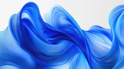 Poster - Blue abstract wave background with white background. ai generative.