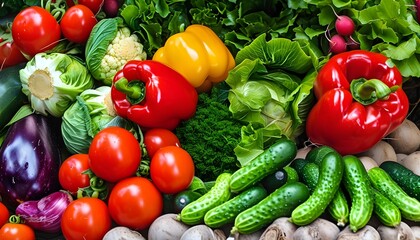 Vibrant assortment of freshly harvested vegetables in a rustic setting