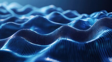 Poster - Modern digital abstract 3D background. Can be used in the description of network abilities, technological processes, digital storages, science, education, etc. Copy space. Based on Generative AI