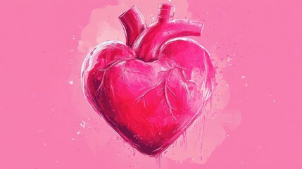 Poster - Vibrant pink heart shape illustration