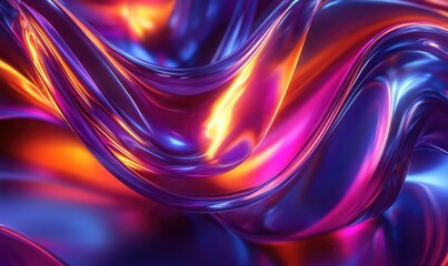 Abstract shiny background with fractal 3D rendering in vibrant colors