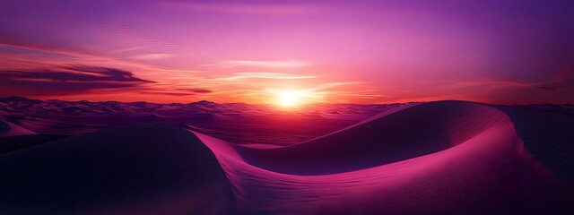 Purple dunes at night, a purple and blue gradient sky