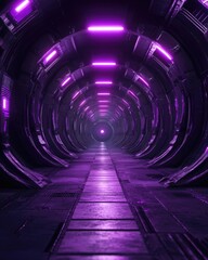 Poster - Dark Purple Sci Fi Portals Concept 4K Background Futuristic Time Machine Illustration in 3D Render