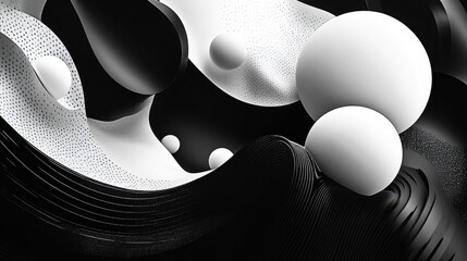 Poster - Stylized image featuring elements in black and white