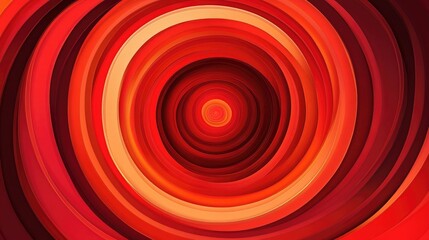 Poster - Vibrant red circular background design 2D cartoon style illustration with an area to include your text