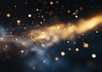 Poster - Shimmering particles ascending against a dark backdrop creating a captivating visual effect