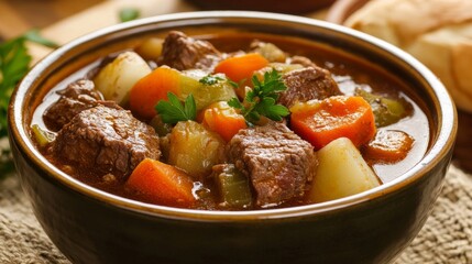 a bowl of beef stew 