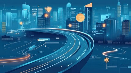 Poster - Business road map timeline infographic city designed for abstract background template milestone element modern diagram process technology digital marketing data presentation chart Vector illustration