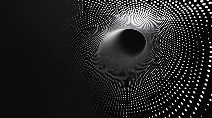 Poster - Abstract halftone dotted circle in perspective view Concept of a spiral universe design