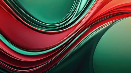 Poster - Abstract digital background featuring red and green colors created with curved lines Illustration