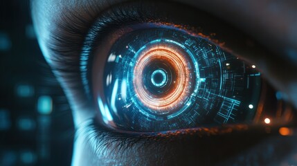 Poster - eye of futuristic and innovative imagery ai and automation use of artificial intelligence and automa
