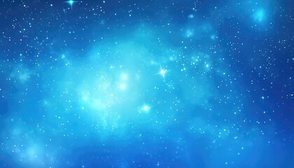 Poster - Light blue 2D cartoon backdrop featuring galaxy stars Blurred abstract background with gradient creates a dreamy space atmosphere ideal for your business advertising needs