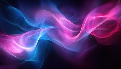 Poster - Abstract light painting background featuring pink and blue hues with long exposure effects creating ripples and swirls on a dark canvas