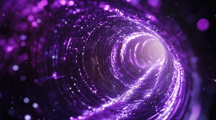 Poster - Futuristic digital tunnel frame featuring magical purple energy lines and a high tech force field Abstract design concept